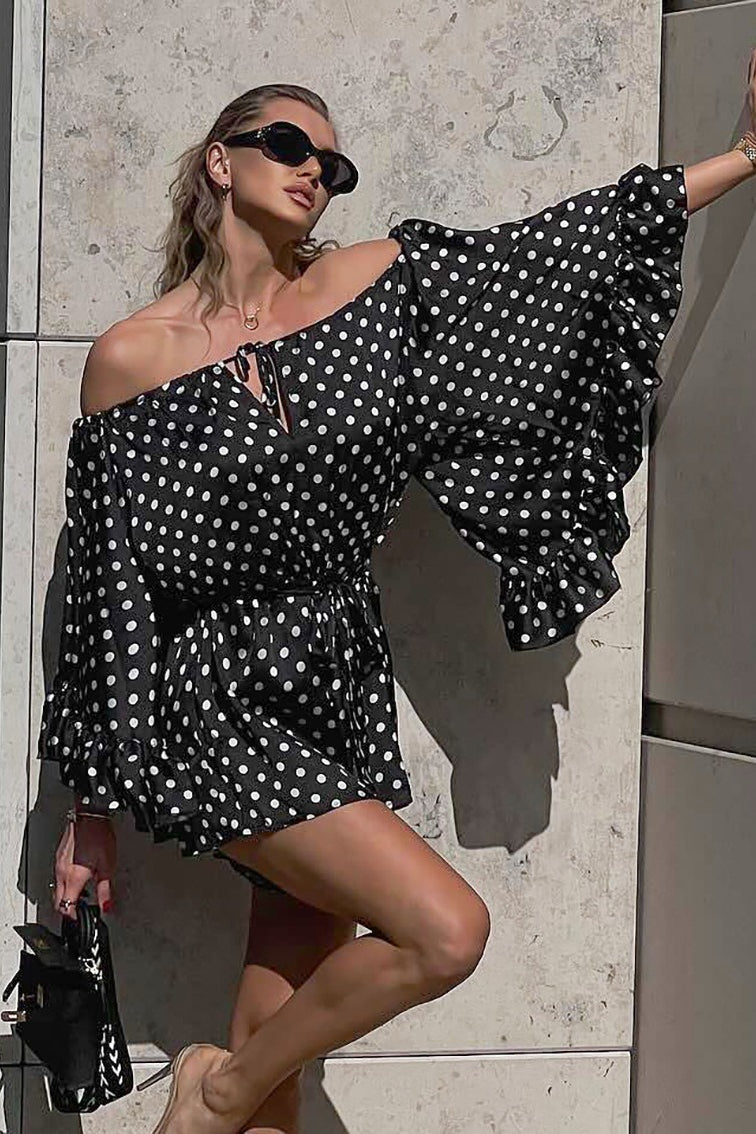 Stylish Polka Dot Off-shoulder Ruffle Mini: Perfect Going Out Outfits