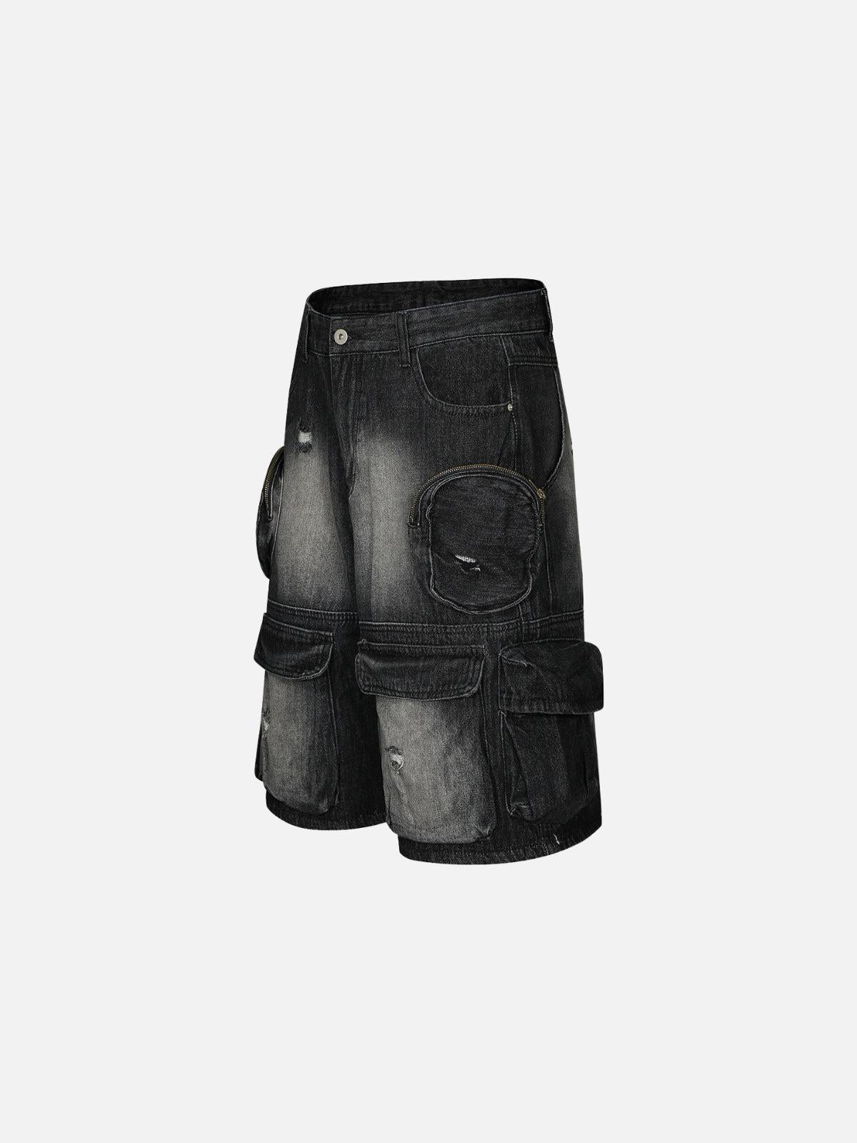 Concert Outfit 3D Multi Pocket Washed Jorts