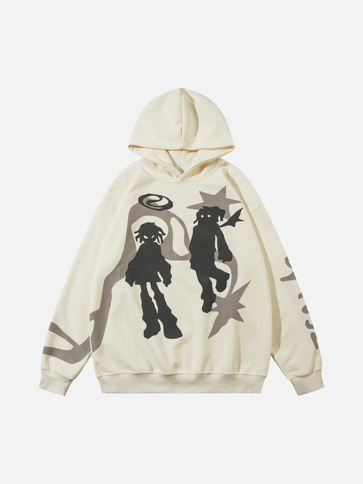 Concert Outfit Abstract Angel Print Pullover Hoodie