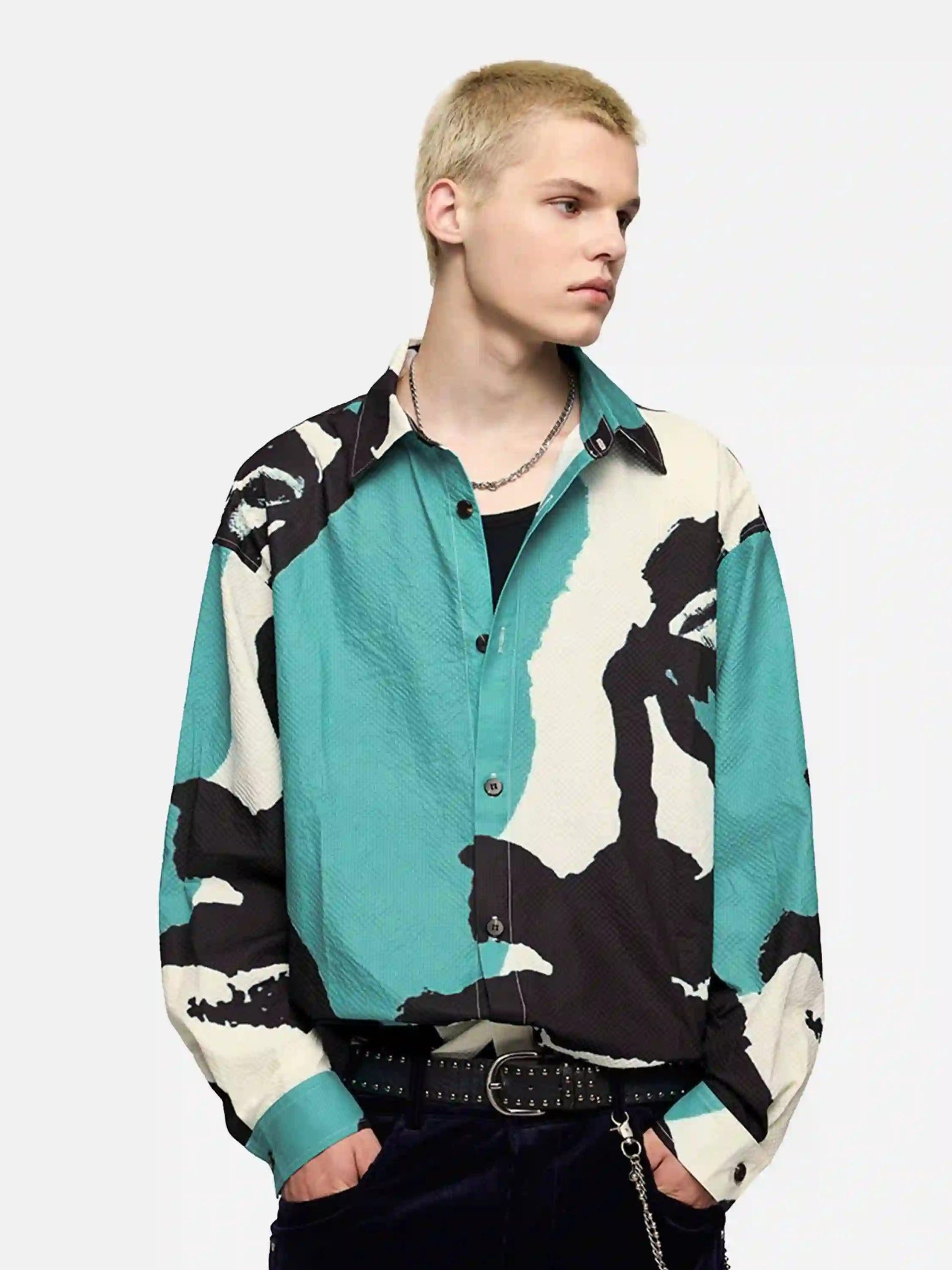 Concert Outfit American Graffiti Abstract Portrait Seersucker Shirt