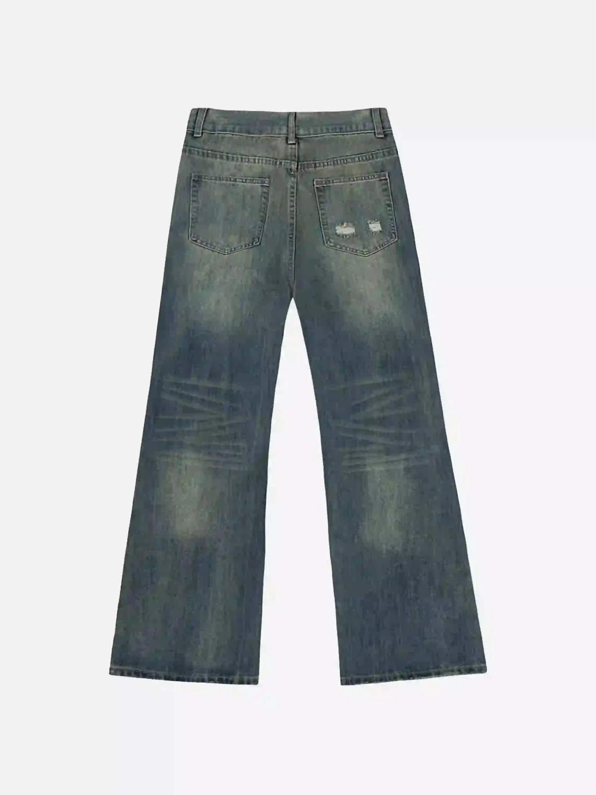 Concert Outfit American High Street Graffiti Washed Jeans