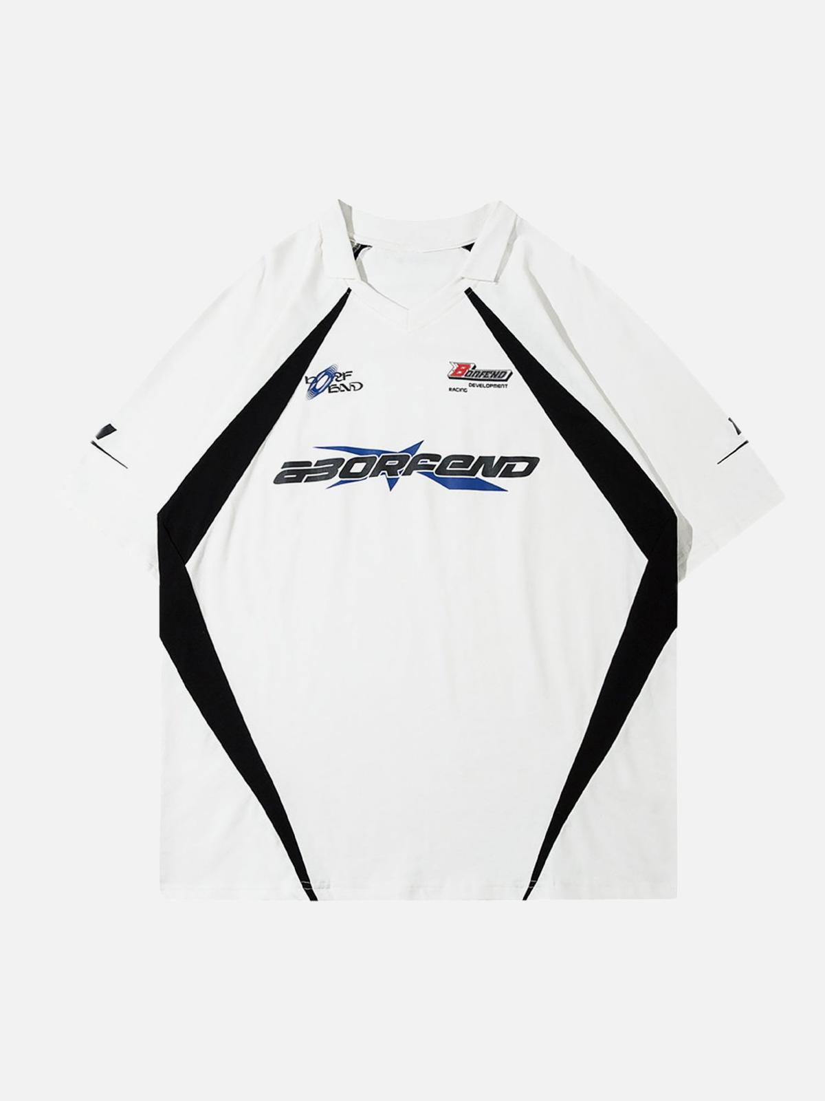 Concert Outfit American Patchwork Vintage Lapel T-Shirt