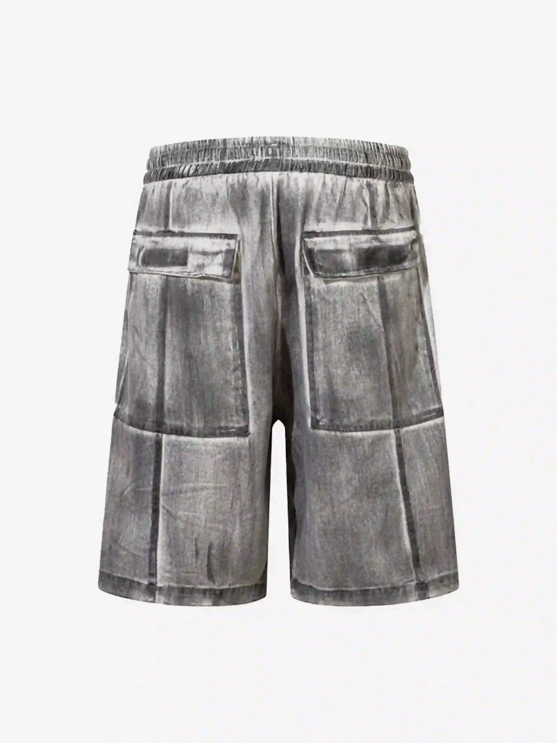 Concert Outfit American Retro Distressed Multi-Pocket Cargo Shorts