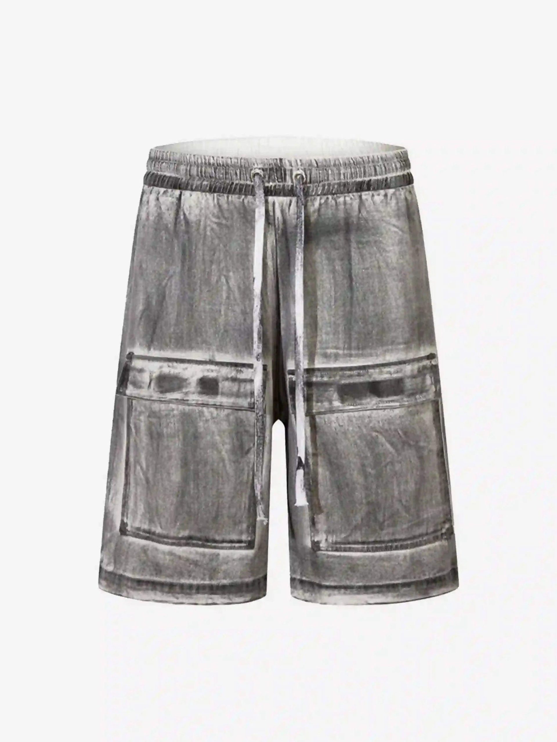 Concert Outfit American Retro Distressed Multi-Pocket Cargo Shorts