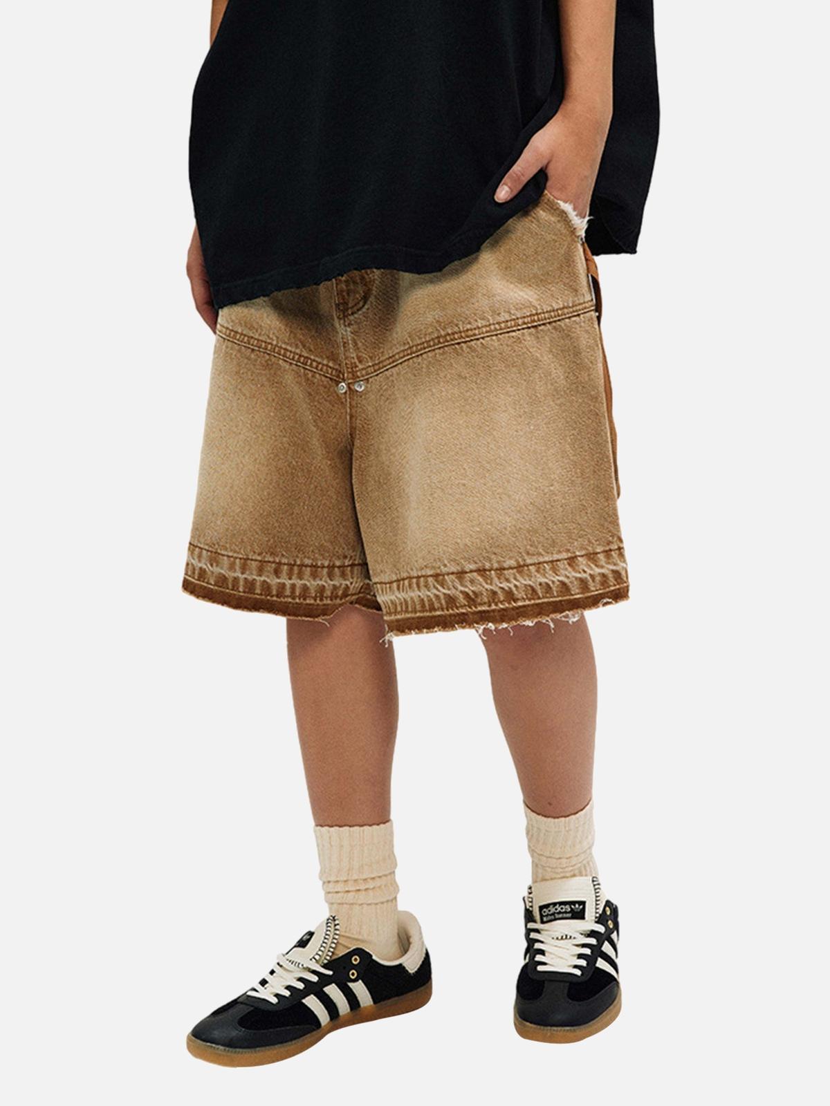 Concert Outfit American Retro Distressed Washed Denim Shorts