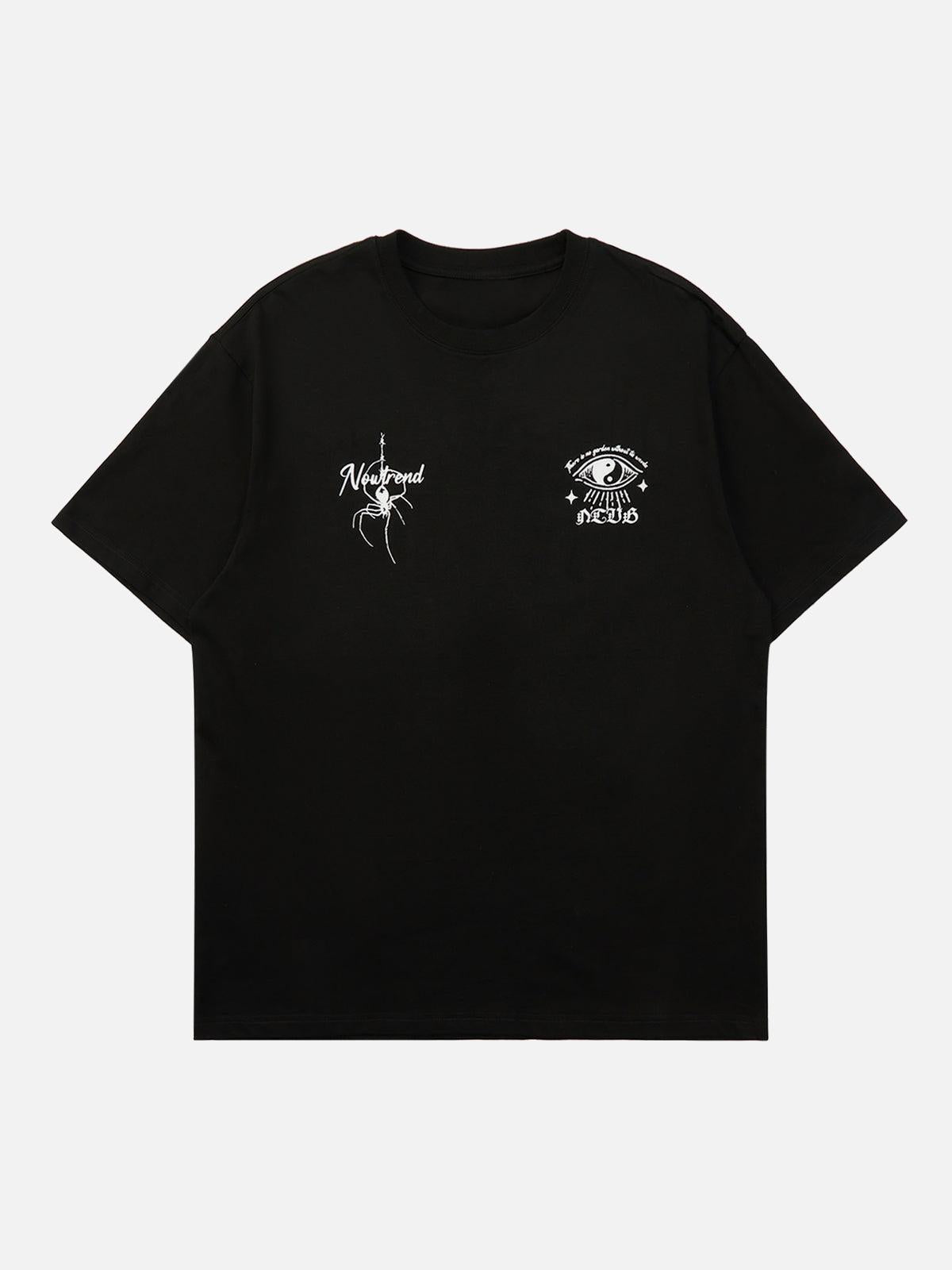 Concert Outfit American Retro Mural Spider Street Rap T-Shirt