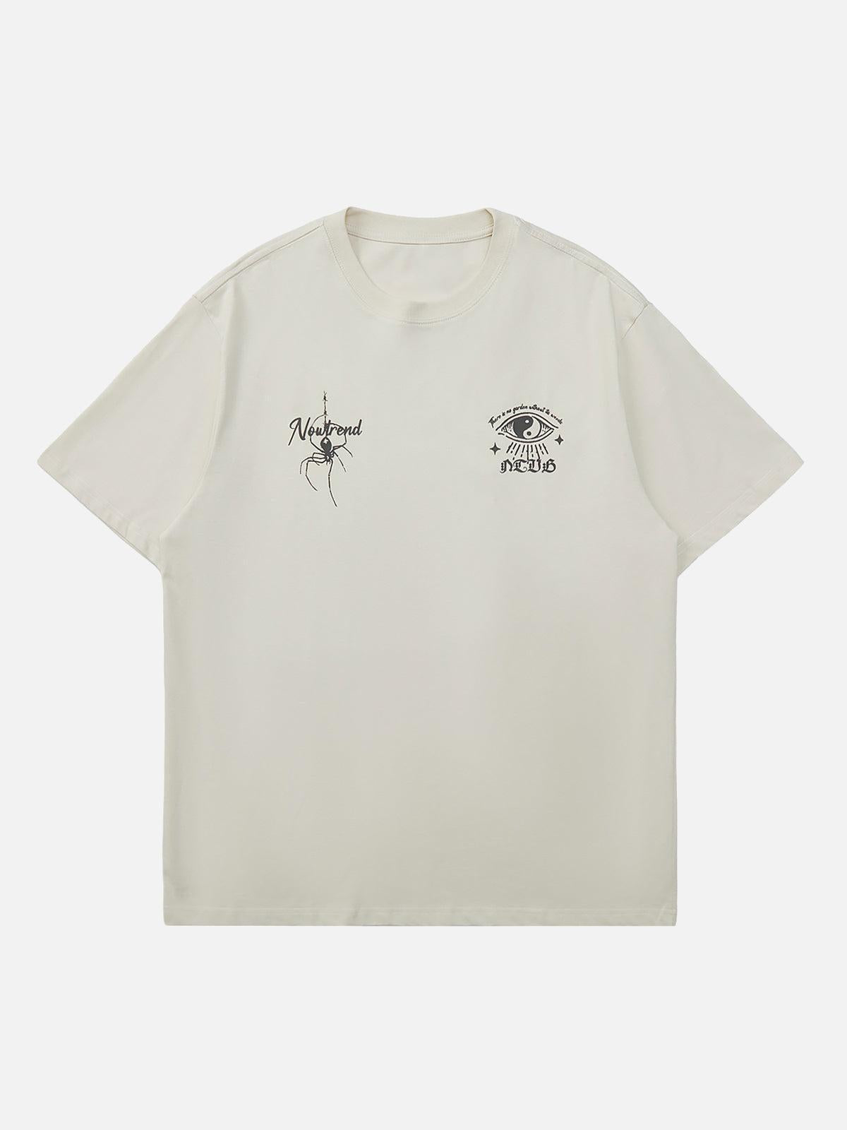 Concert Outfit American Retro Mural Spider Street Rap T-Shirt