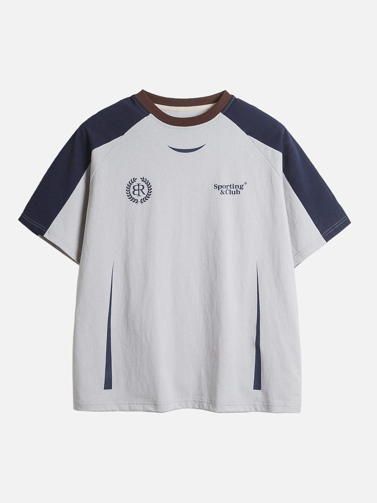 Concert Outfit American Retro Patchwork Print T-Shirt