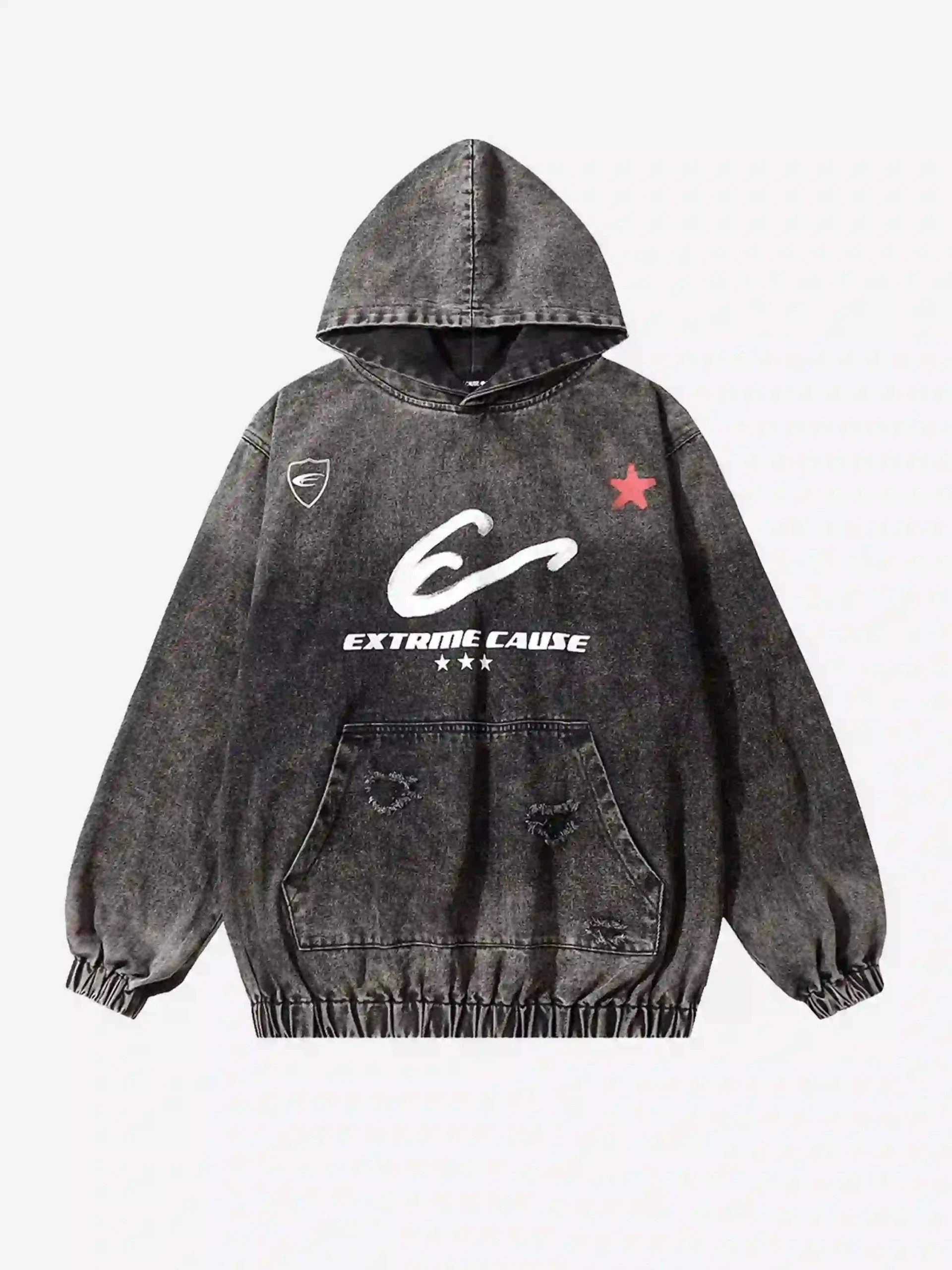 Concert Outfit American Street Gradient Denim Hoodie