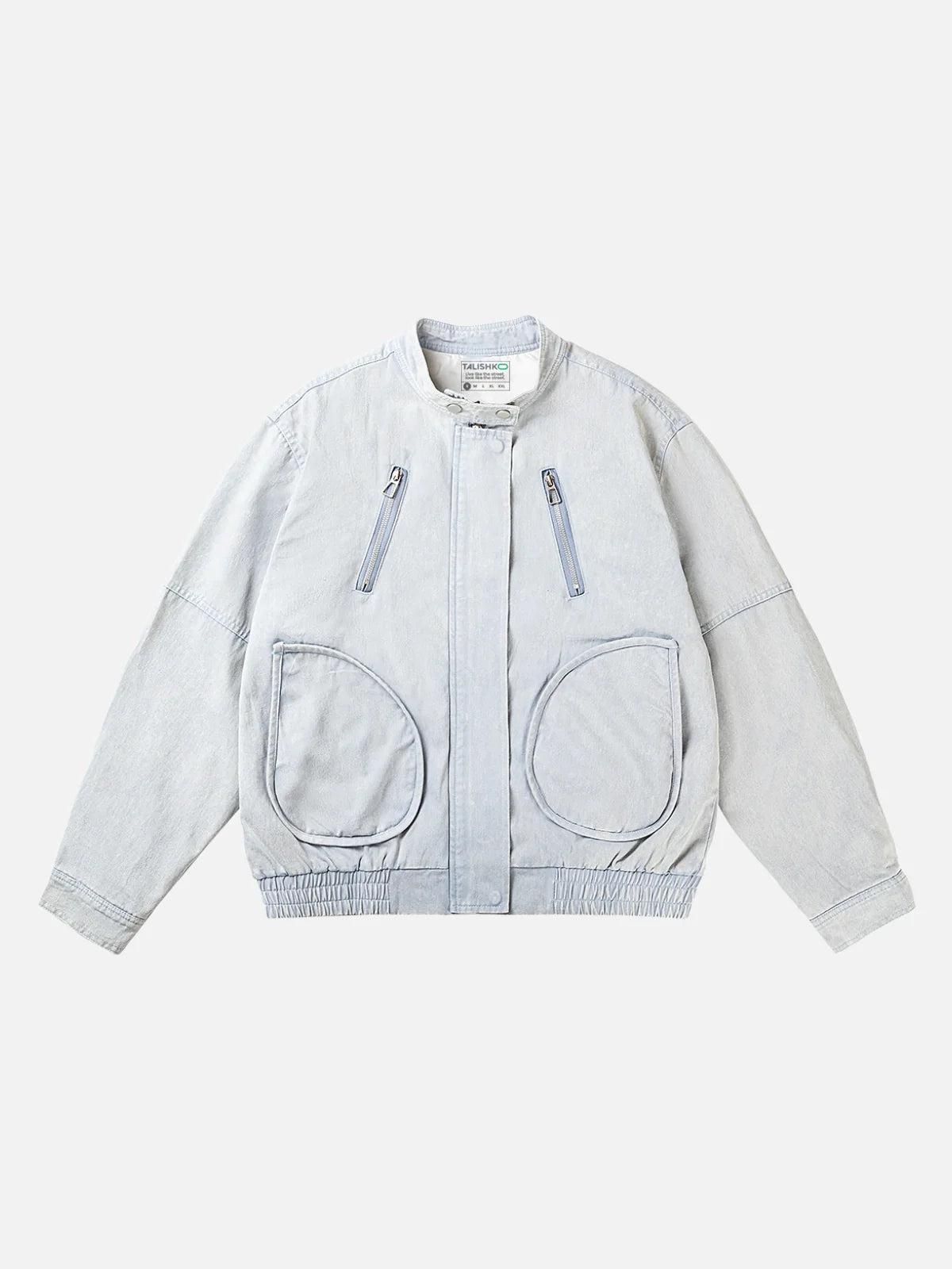 Concert Outfit American Street Style Washed Faded Short Jacket