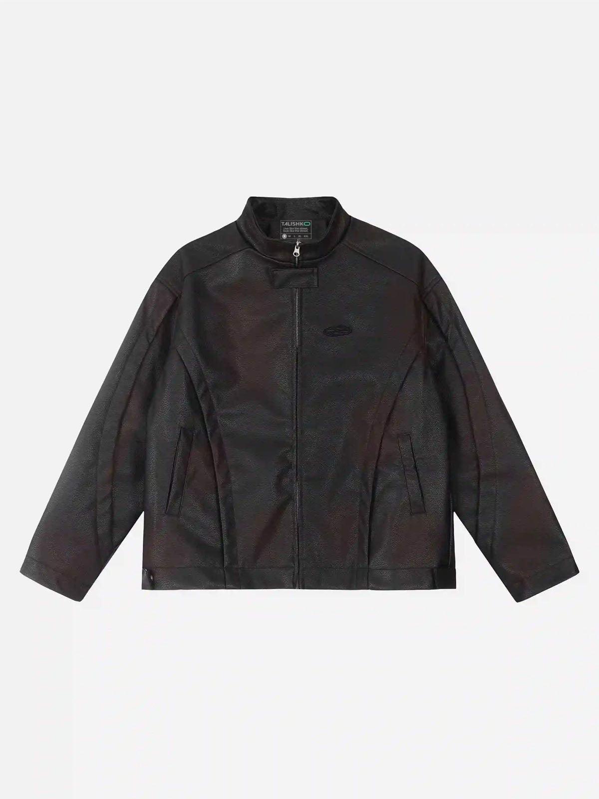 Concert Outfit American Style 3D Embroidery Spray Color Motorcycle Jacket