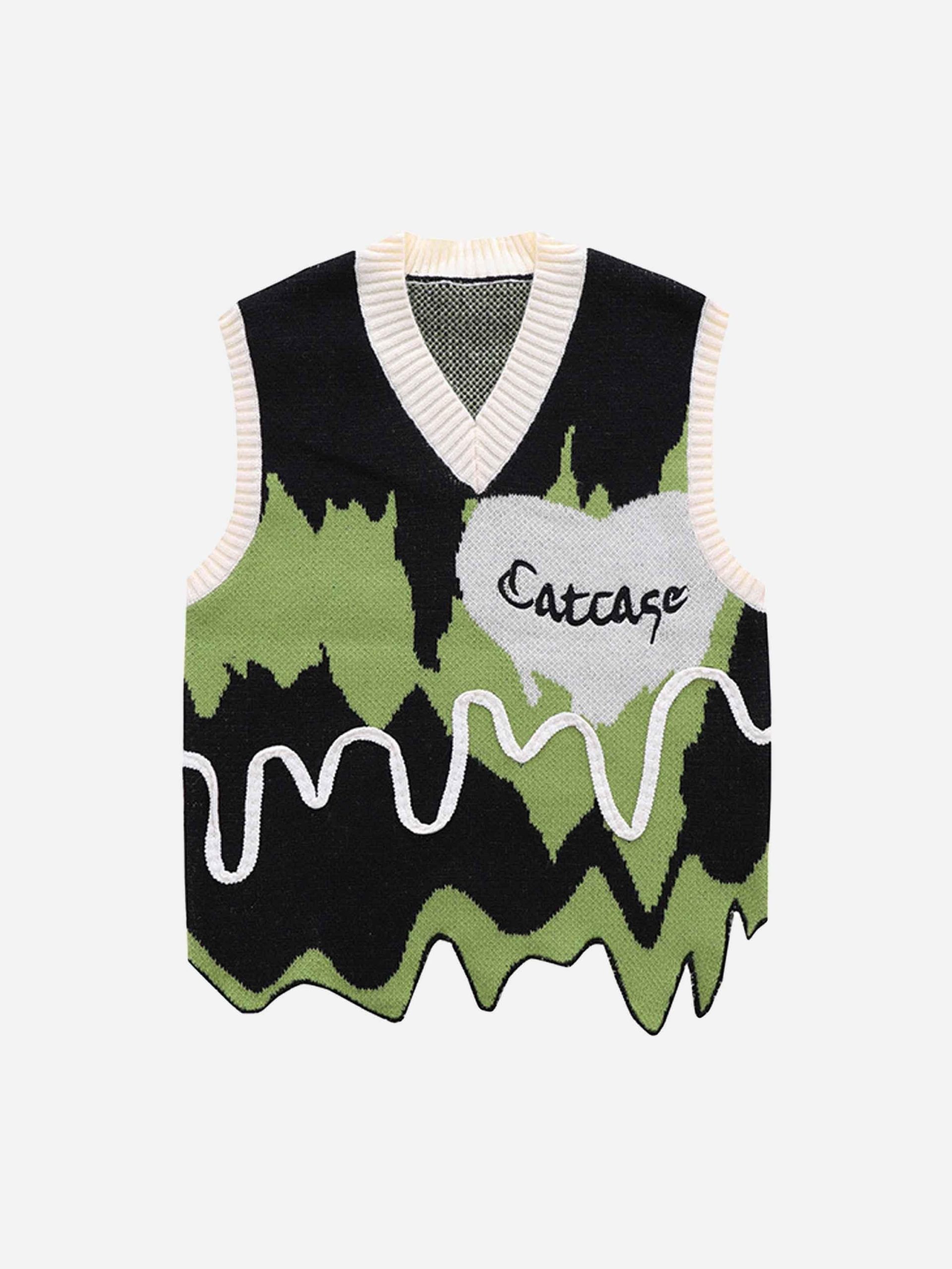 Concert Outfit American Style Graffiti Love Sweater Vest