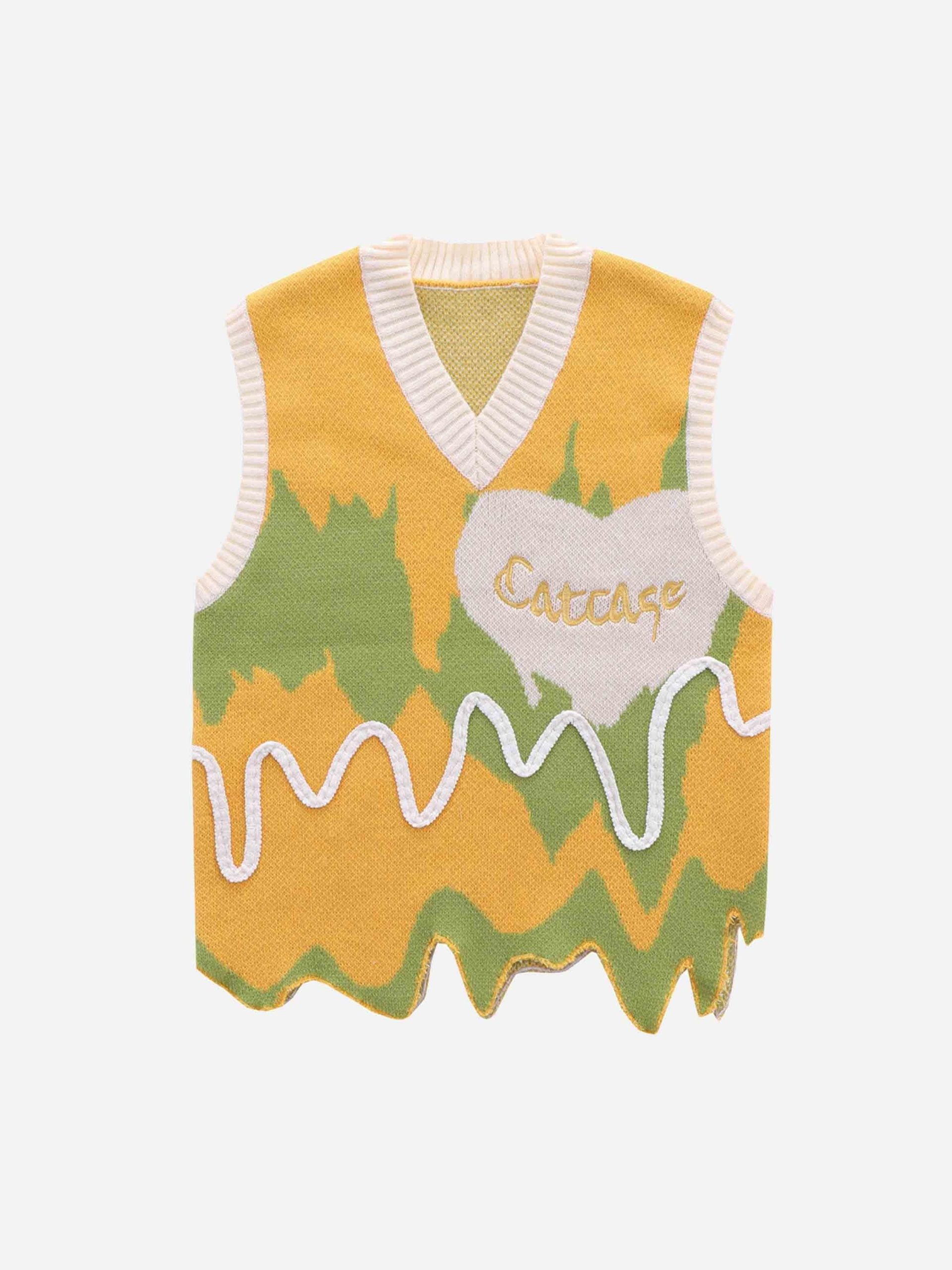 Concert Outfit American Style Graffiti Love Sweater Vest