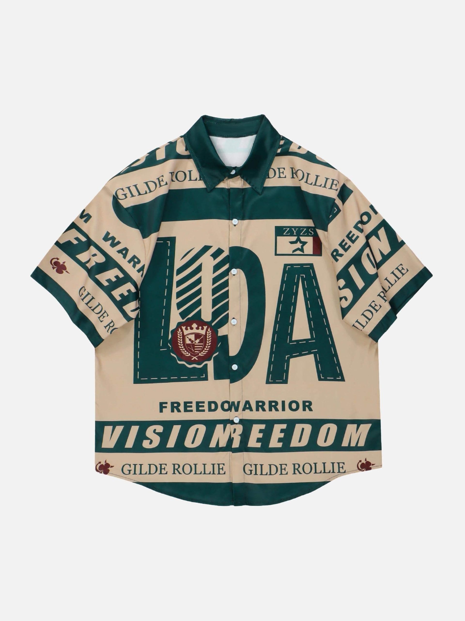 Concert Outfit American Style Vintage Print Shirt