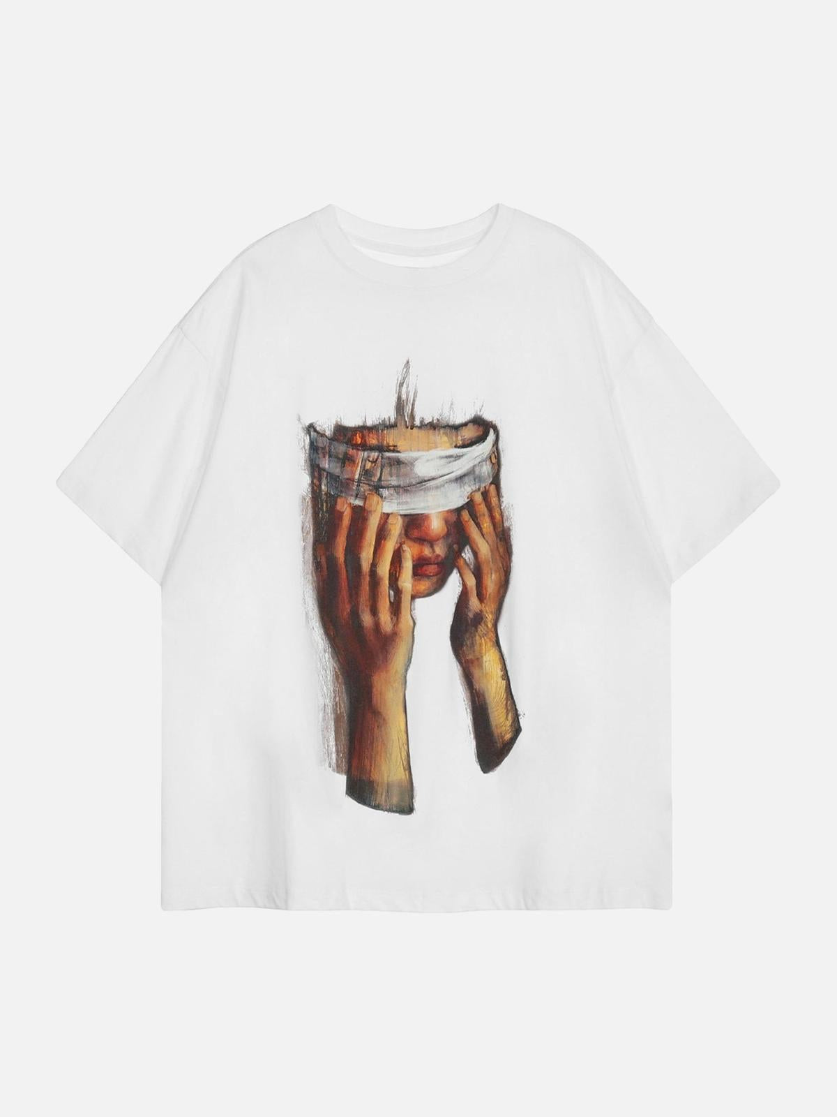 Concert Outfit American Tide Loose Print Round Neck T-Shirt