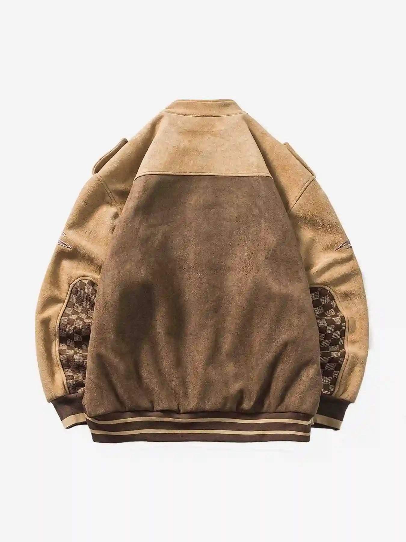 Concert Outfit American Vintage Checkerboard Patchwork Jacket Concert Outfit American Vintage Checkerboard Patchwork Jacket