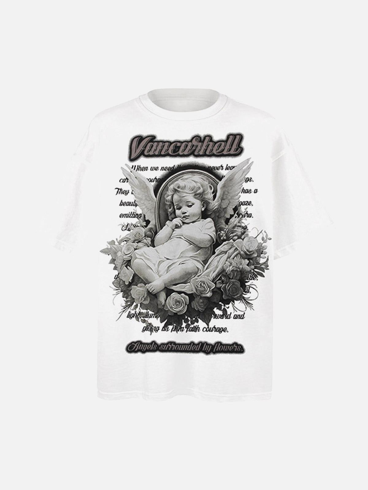 Concert Outfit Angel Print Oversized T-Shirt