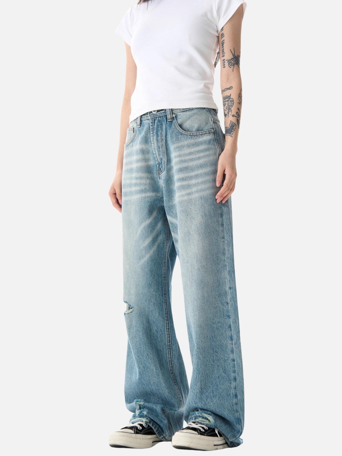 Concert Outfit Basic Distressed Loose Jeans