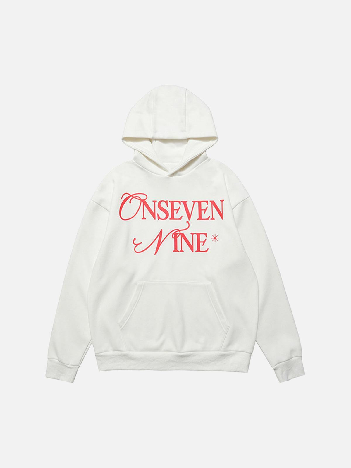 Concert Outfit Basic Letter Print Fleece Hoodie