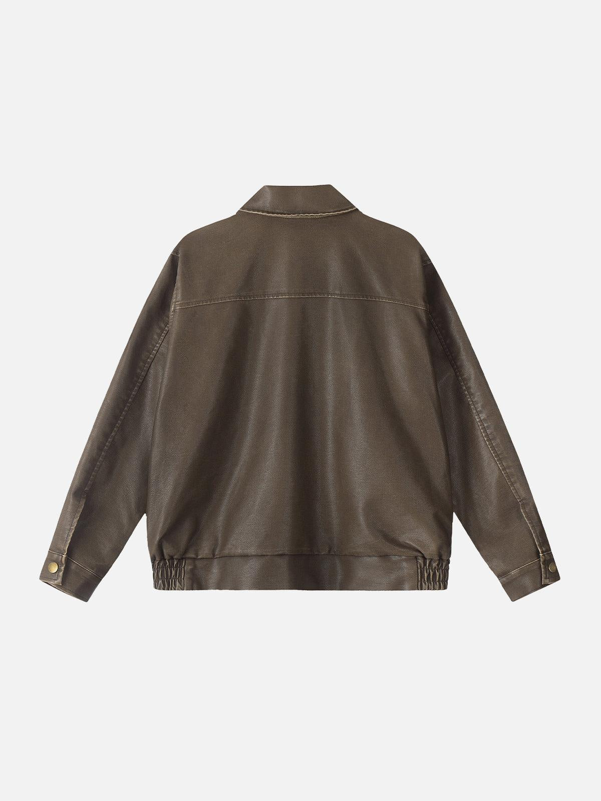 Concert Outfit Basic Pocket Faux Leather Jacket