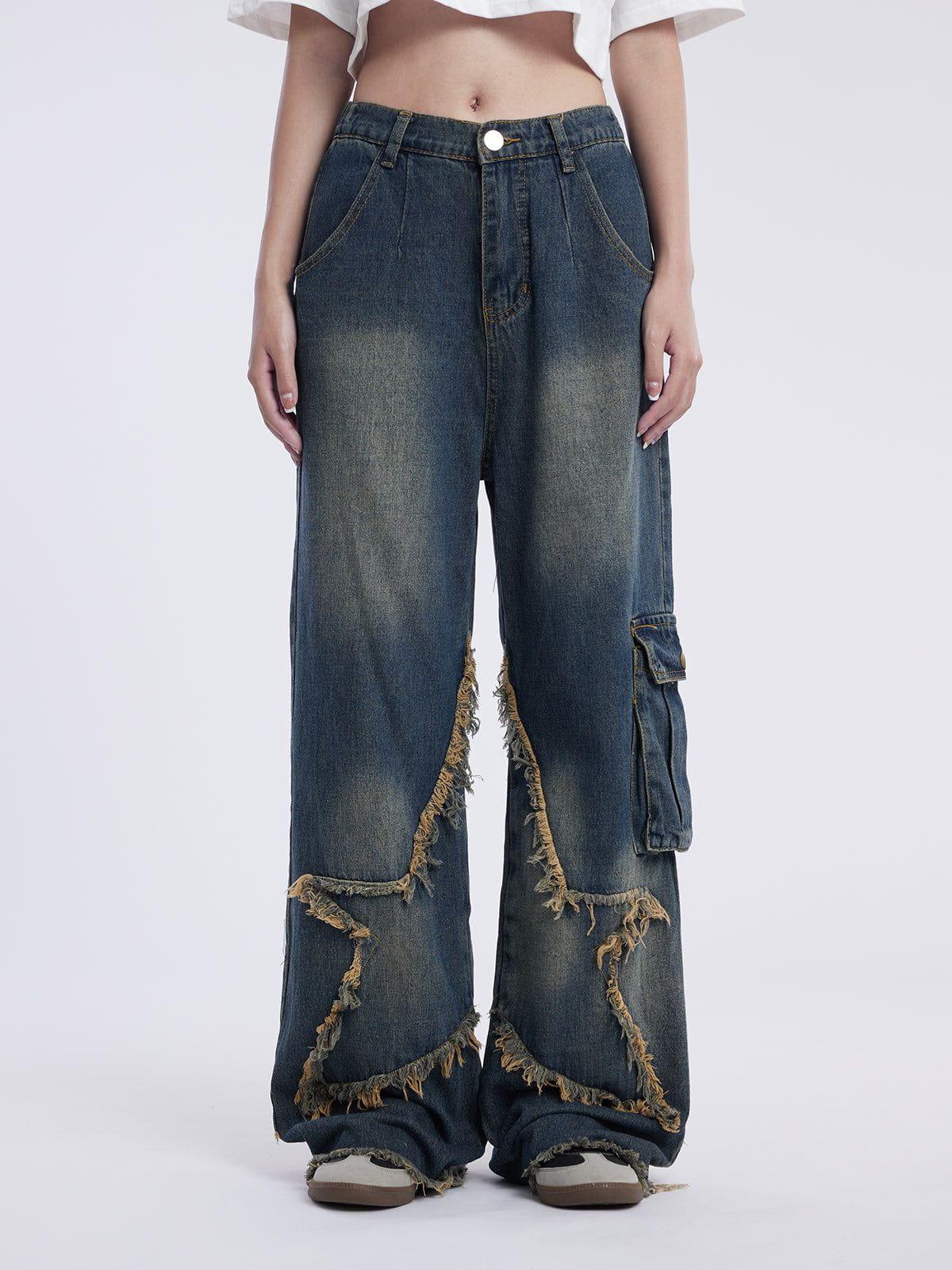 Concert Outfit Basic Star Fringe Loose Jeans