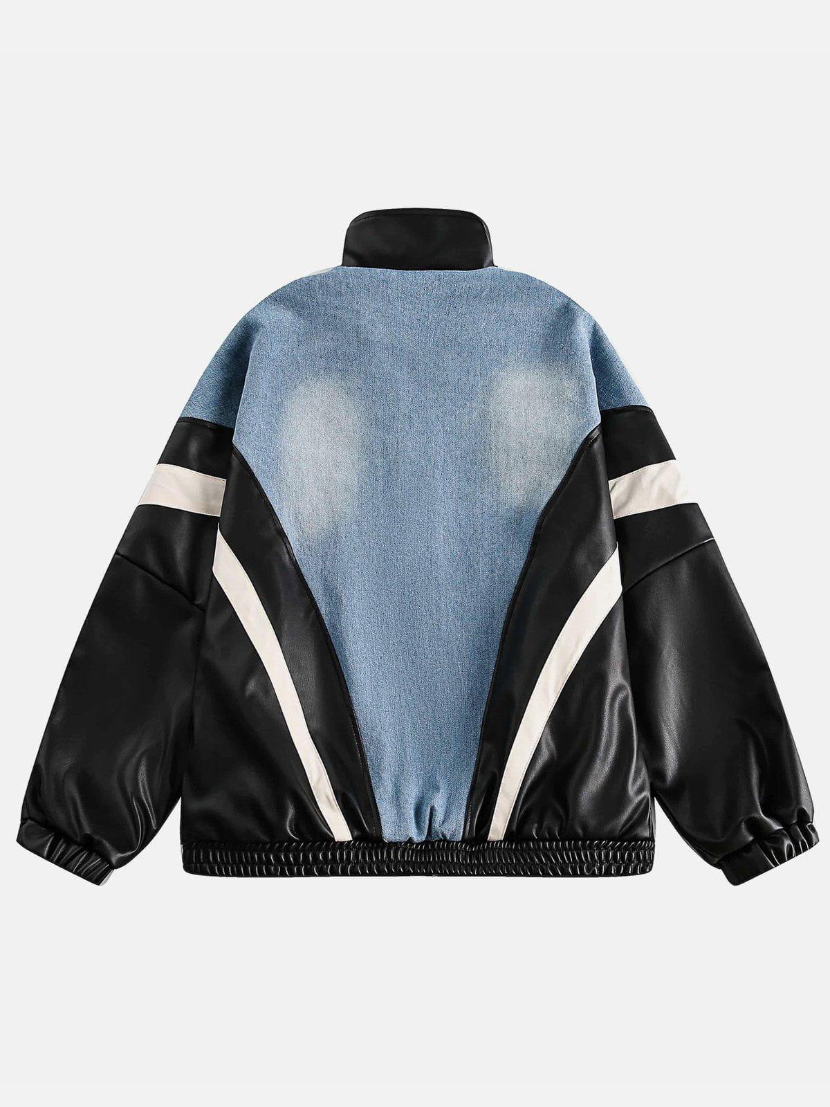 Concert Outfit Batwing Sleeves Faux Leather Jacket