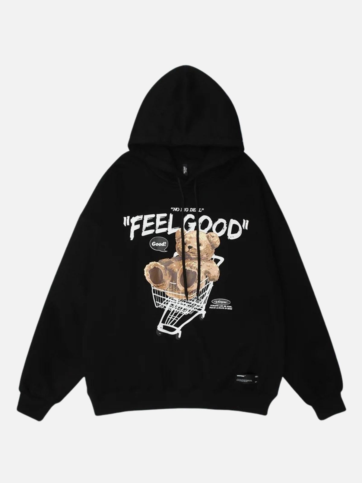 Concert Outfit Bear Shopping Cart Print Hoodie