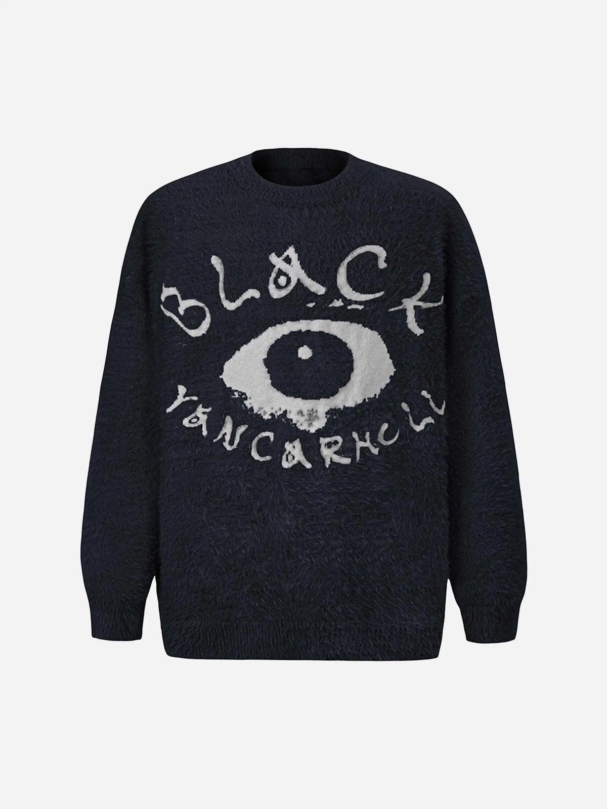 Concert Outfit Black Eye Pattern Sweater