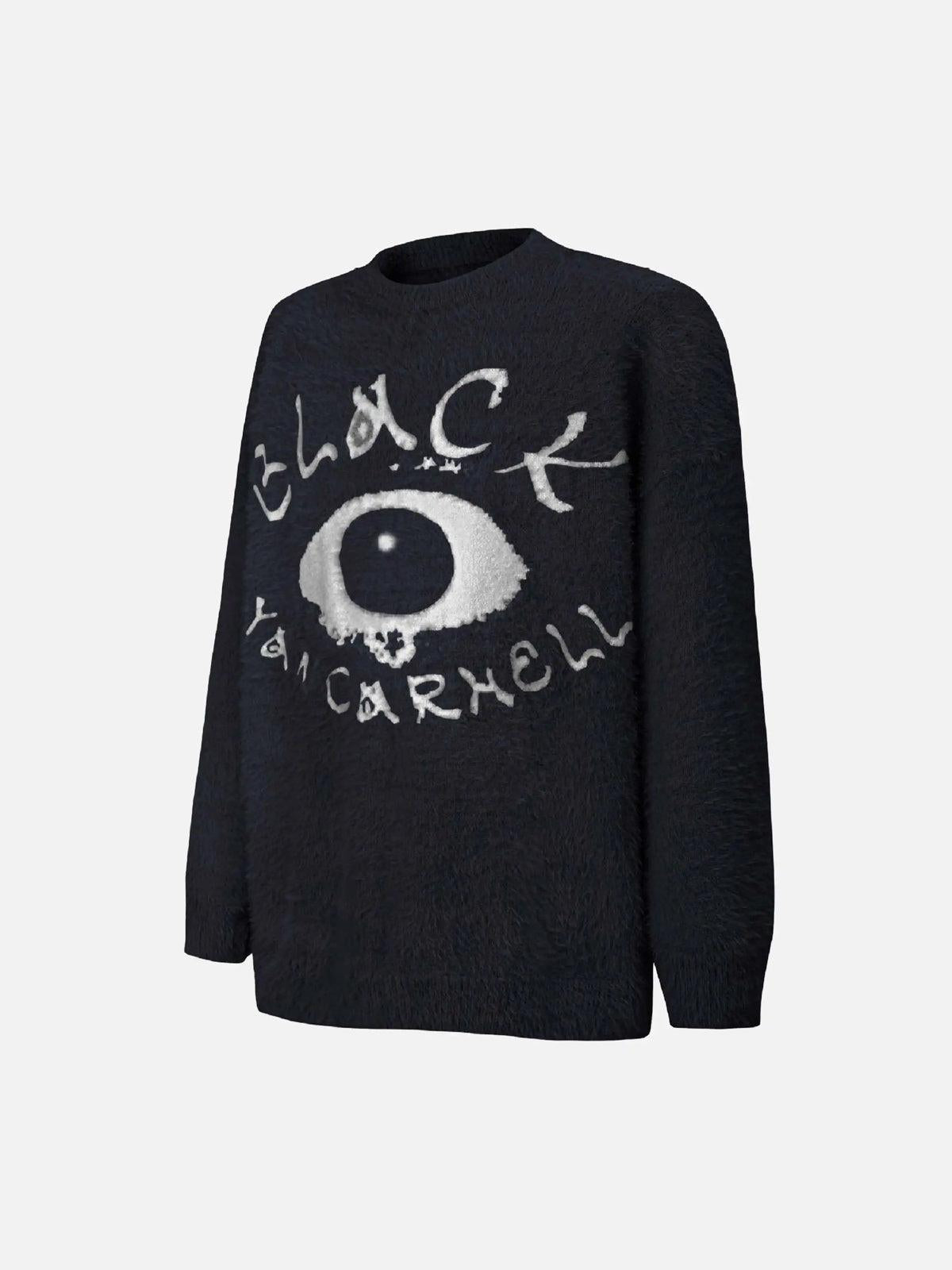 Concert Outfit Black Eye Pattern Sweater