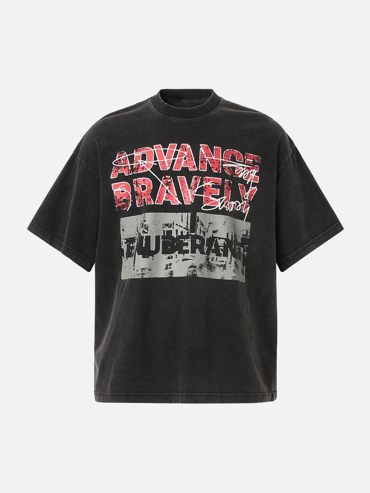 Concert Outfit Bold 'Advance Bravely' Graphic T-Shirt