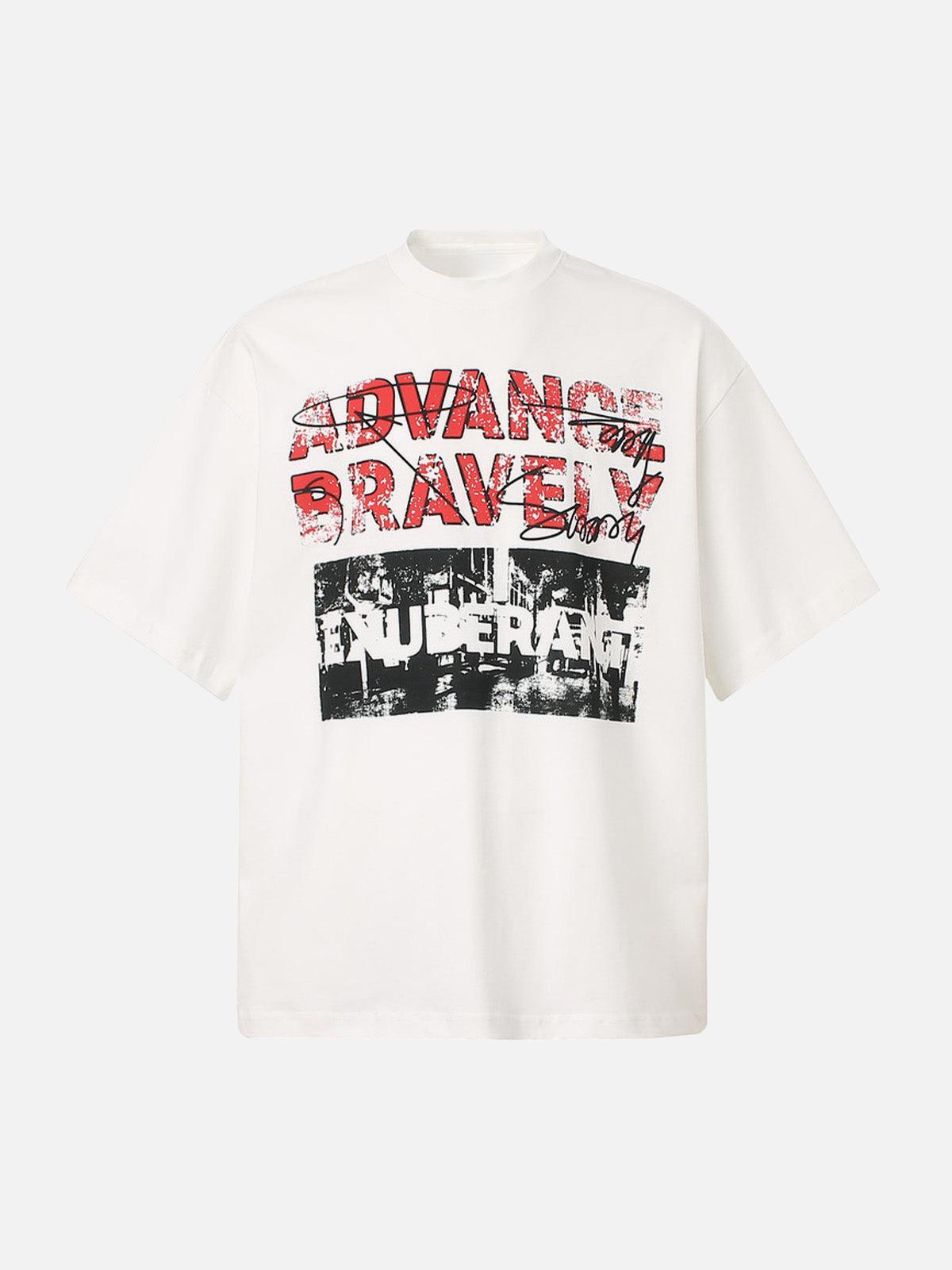 Concert Outfit Bold 'Advance Bravely' Graphic T-Shirt
