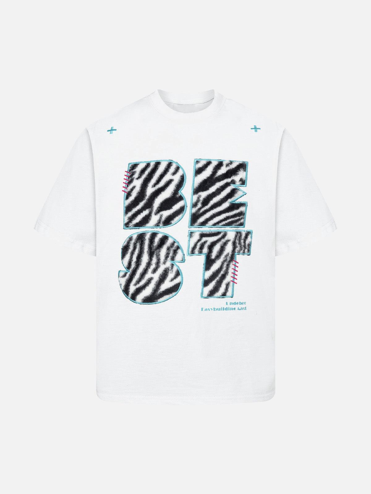 Concert Outfit Bold Zebra Print Graphic T-Shirt