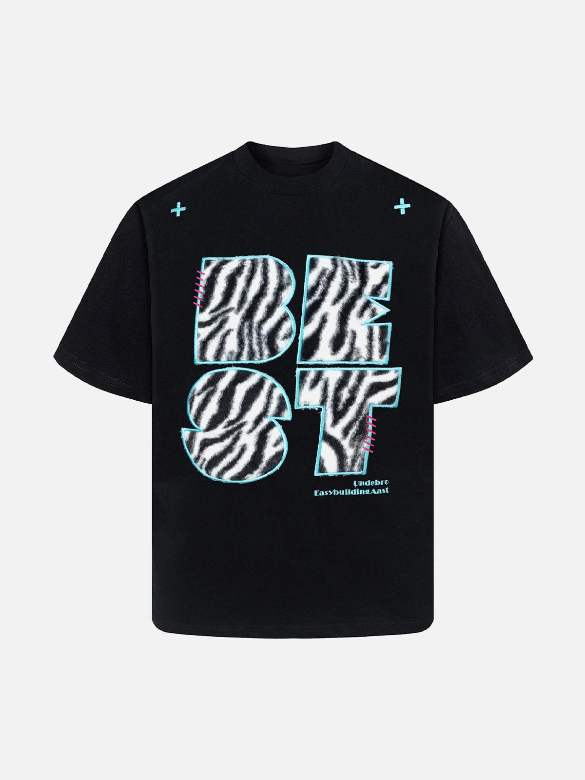 Concert Outfit Bold Zebra Print Graphic T-Shirt