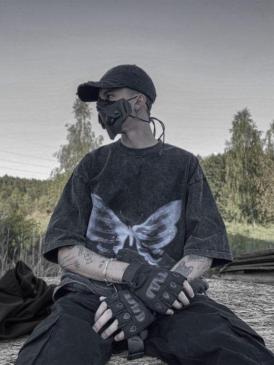 Concert Outfit Bone Butterfly Washed Graphic Tee