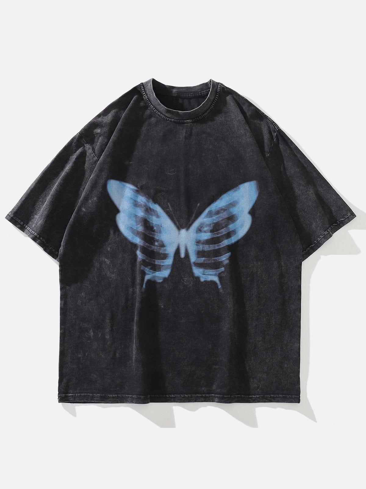 Concert Outfit Bone Butterfly Washed Graphic Tee Concert Outfit Bone Butterfly Washed Graphic Tee