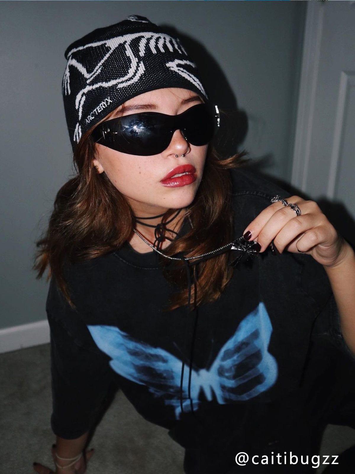 Concert Outfit Bone Butterfly Washed Graphic Tee