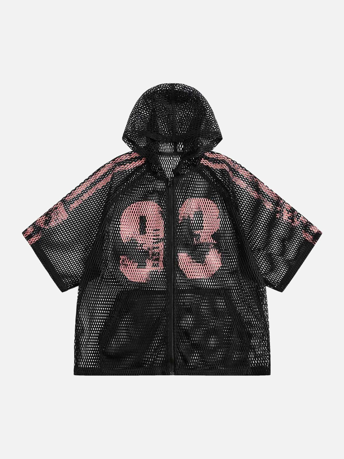 Concert Outfit Breathable Mesh Hooded Snake Print Jersey T-Shirt