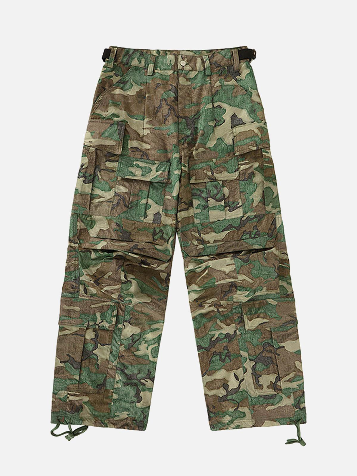 Concert Outfit Camouflage Adjustable Belt Cargo Pants