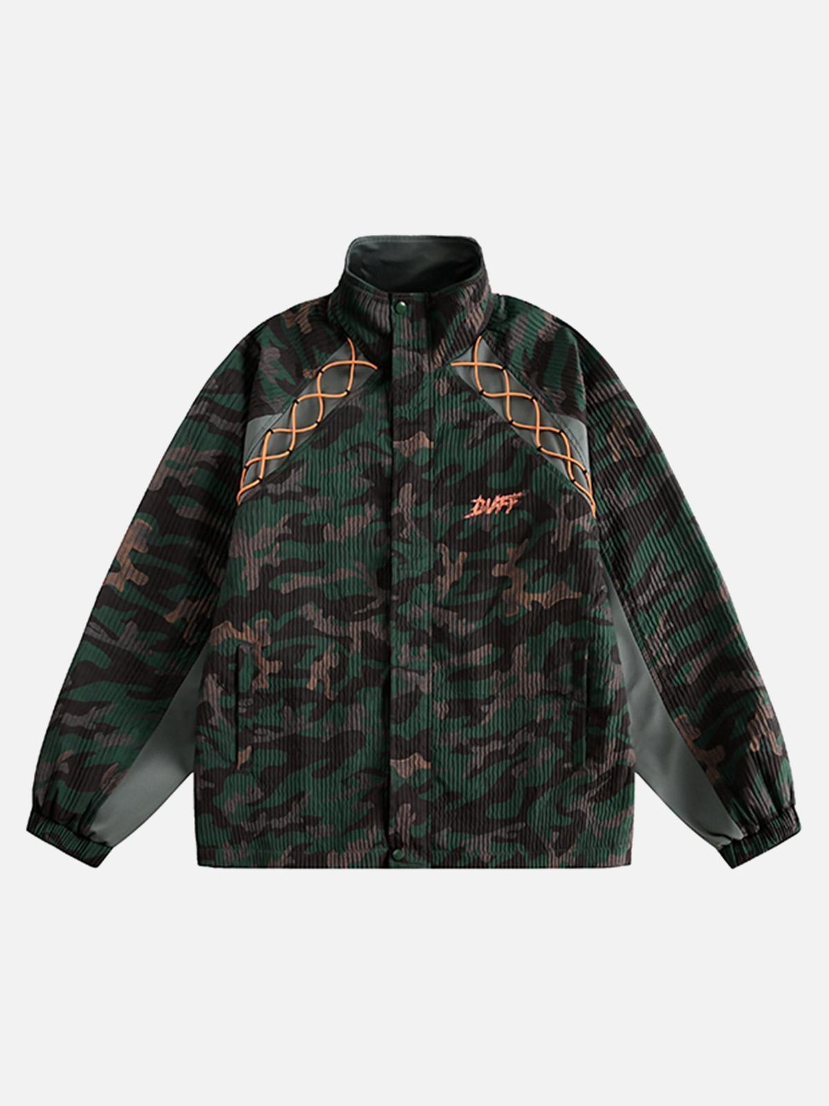 Concert Outfit Camouflage Diamond Patchwork Jacket