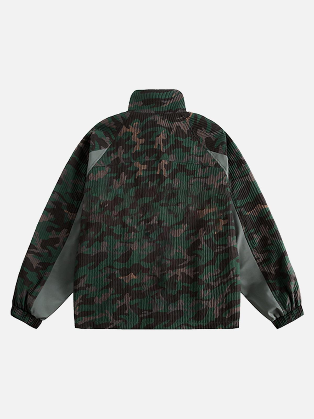 Concert Outfit Camouflage Diamond Patchwork Jacket