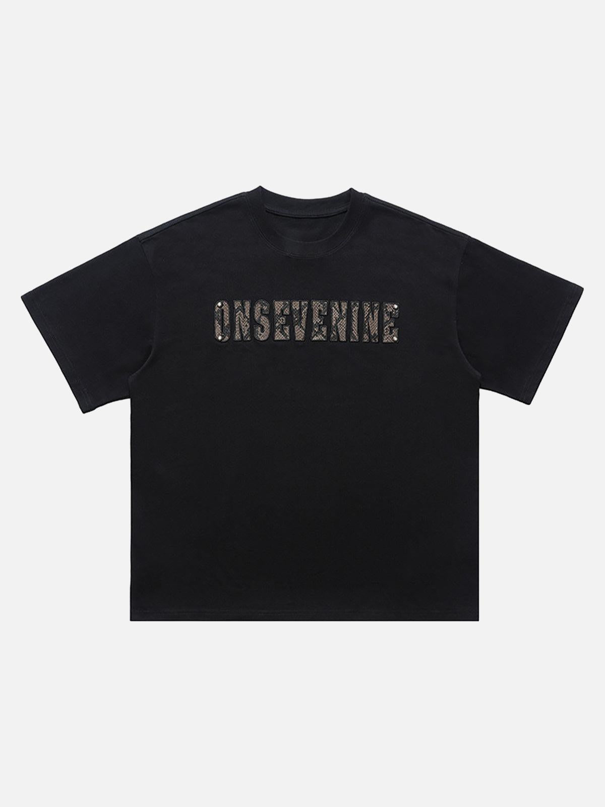 Concert Outfit Camouflage Letter Short Sleeve T-Shirt