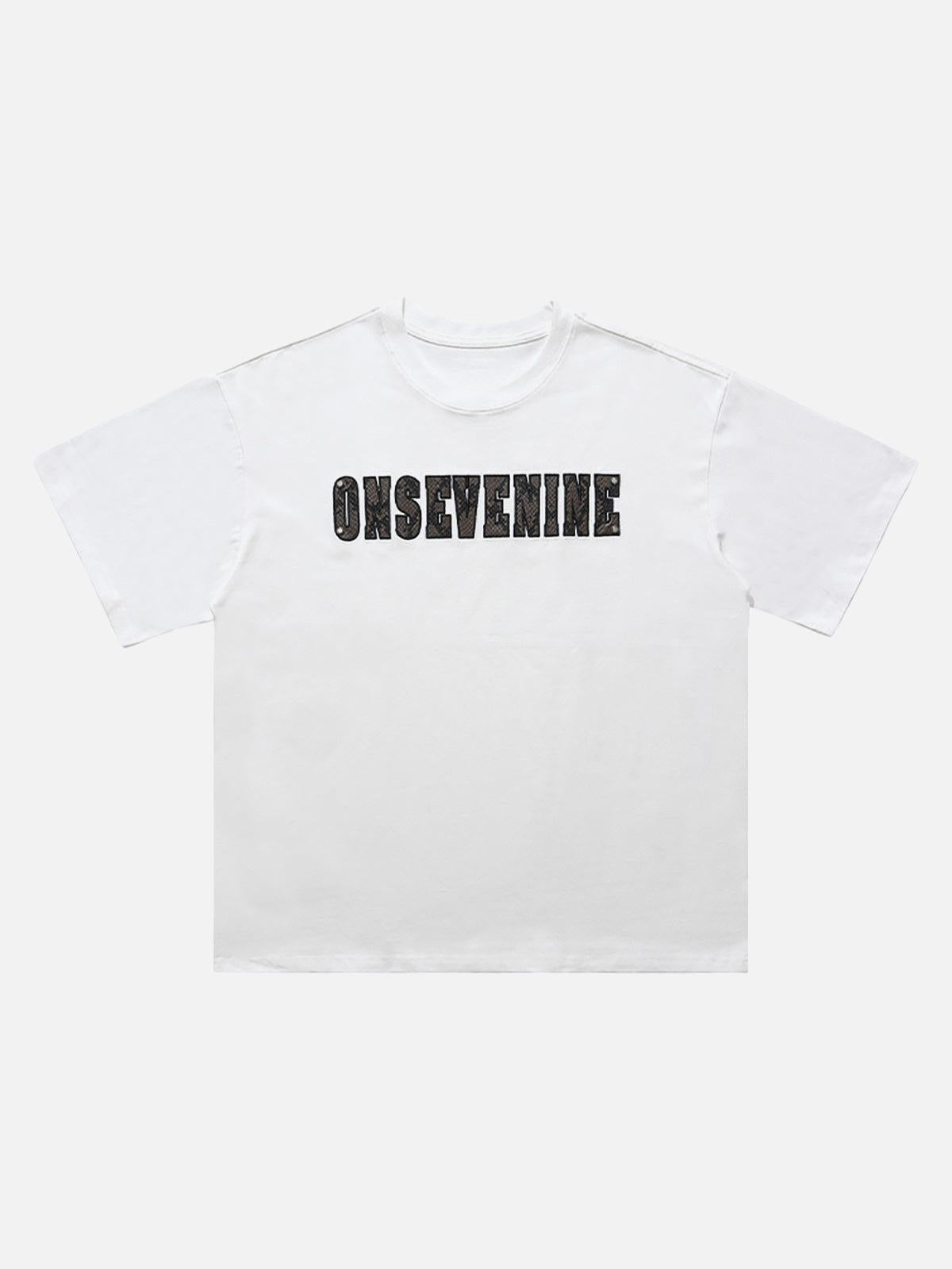 Concert Outfit Camouflage Letter Short Sleeve T-Shirt