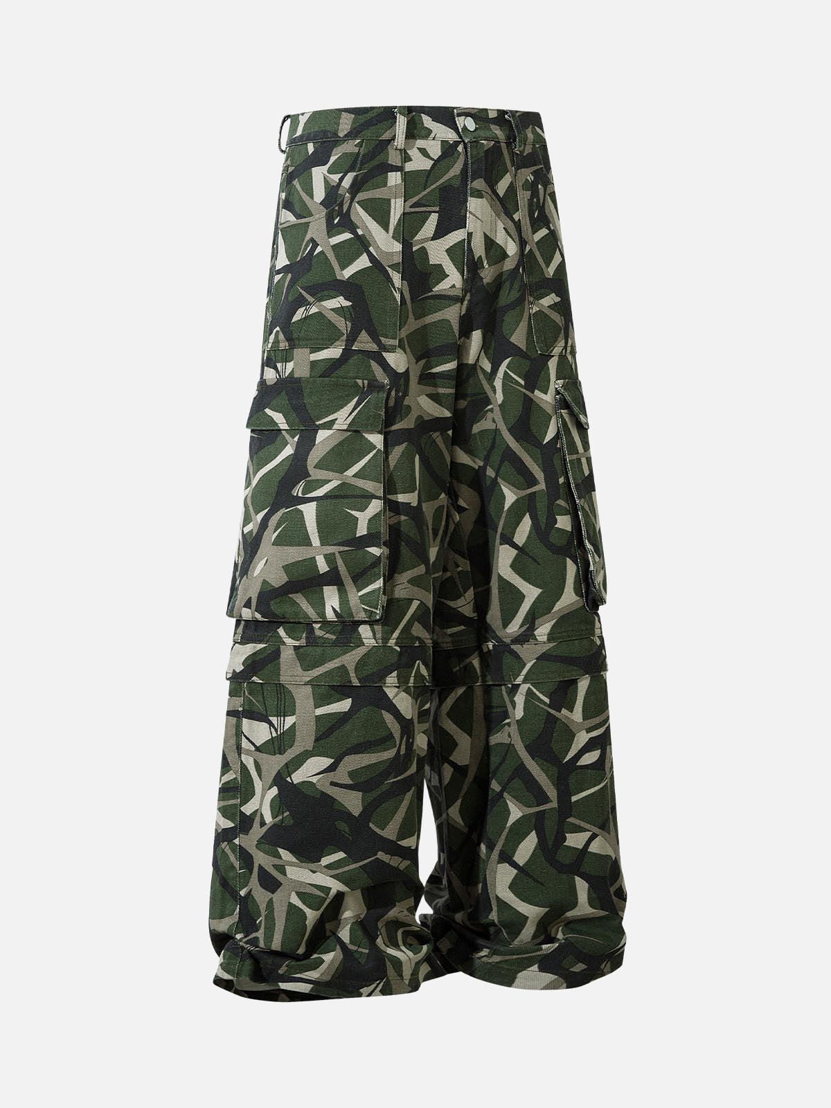 Concert Outfit Camouflage Multi-Pocket Cargo Pants