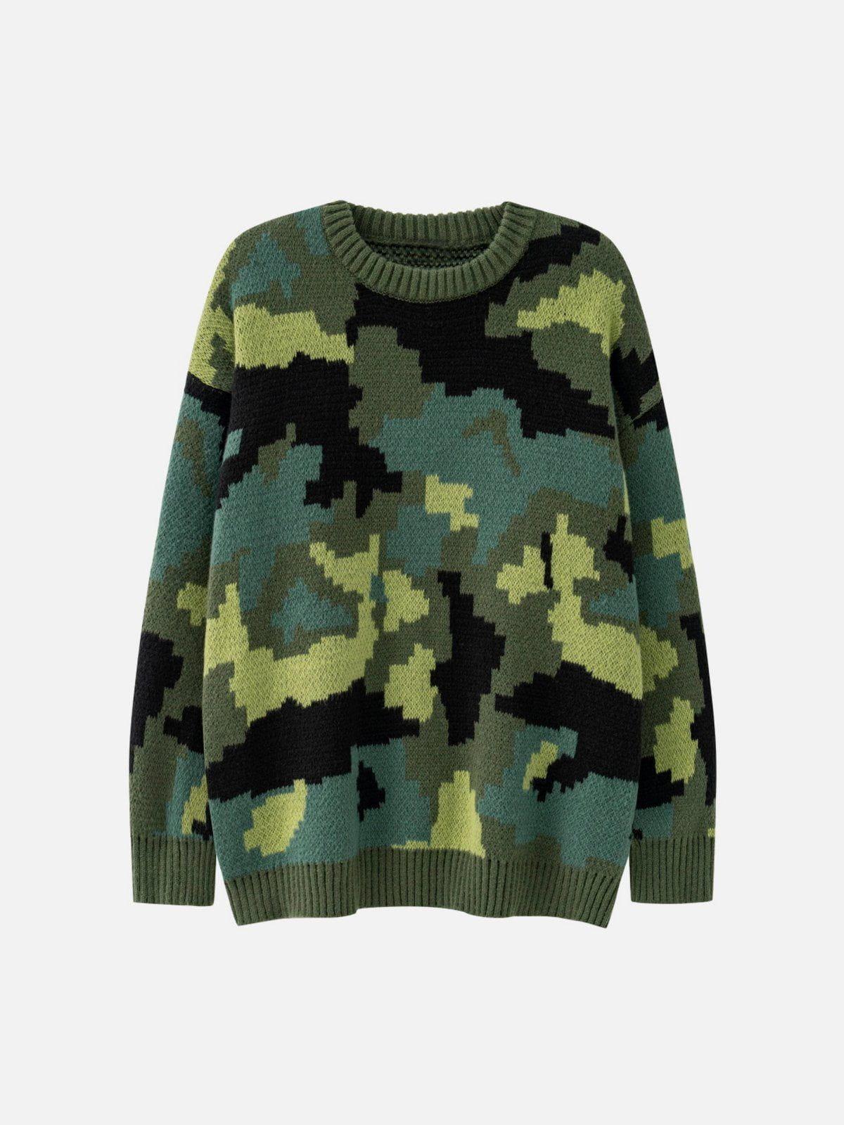 Concert Outfit Camouflage Print Sweater