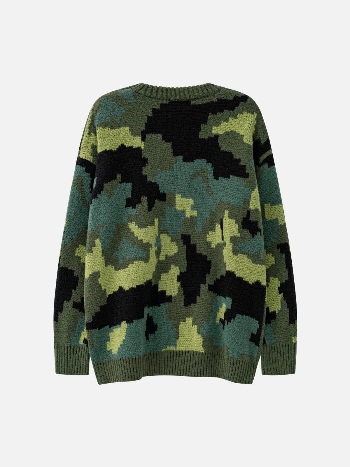 Concert Outfit Camouflage Print Sweater