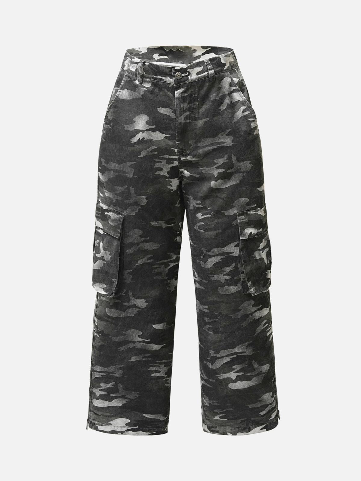 Concert Outfit Camouflage Retro Multi-Pocket Cargo Pants