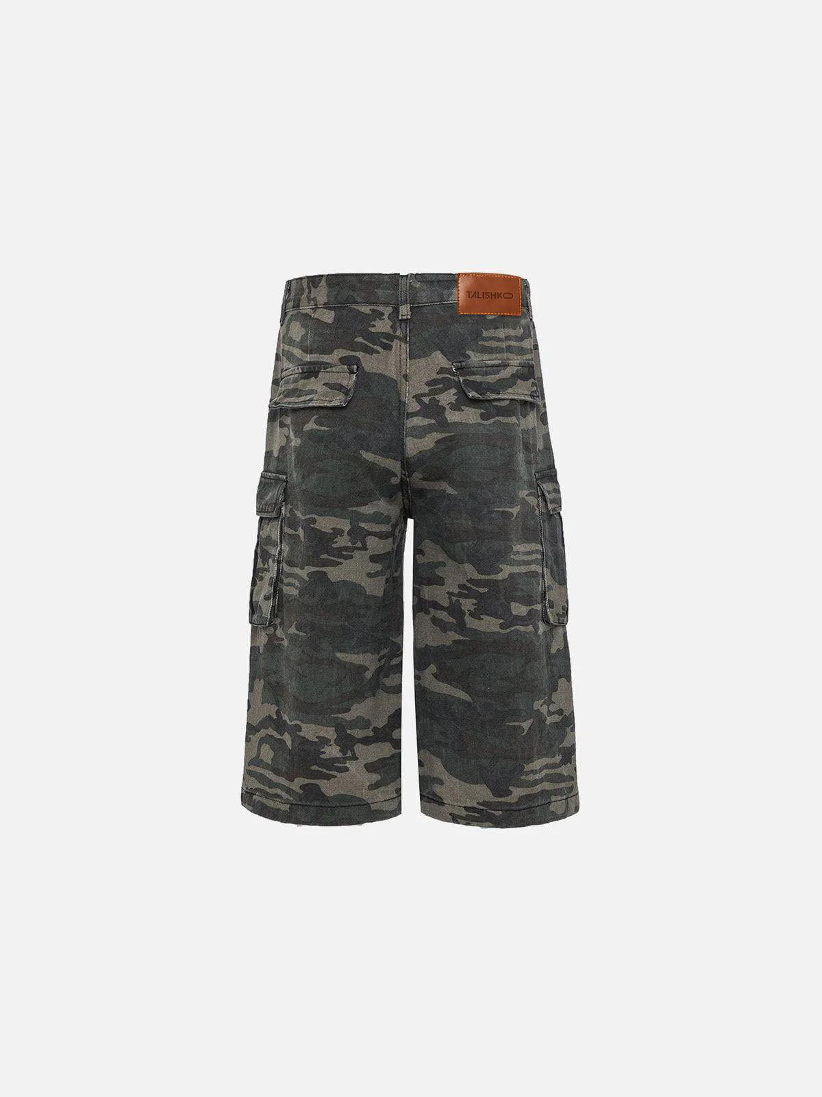 Concert Outfit Camouflage Wrinkle Longline Jorts