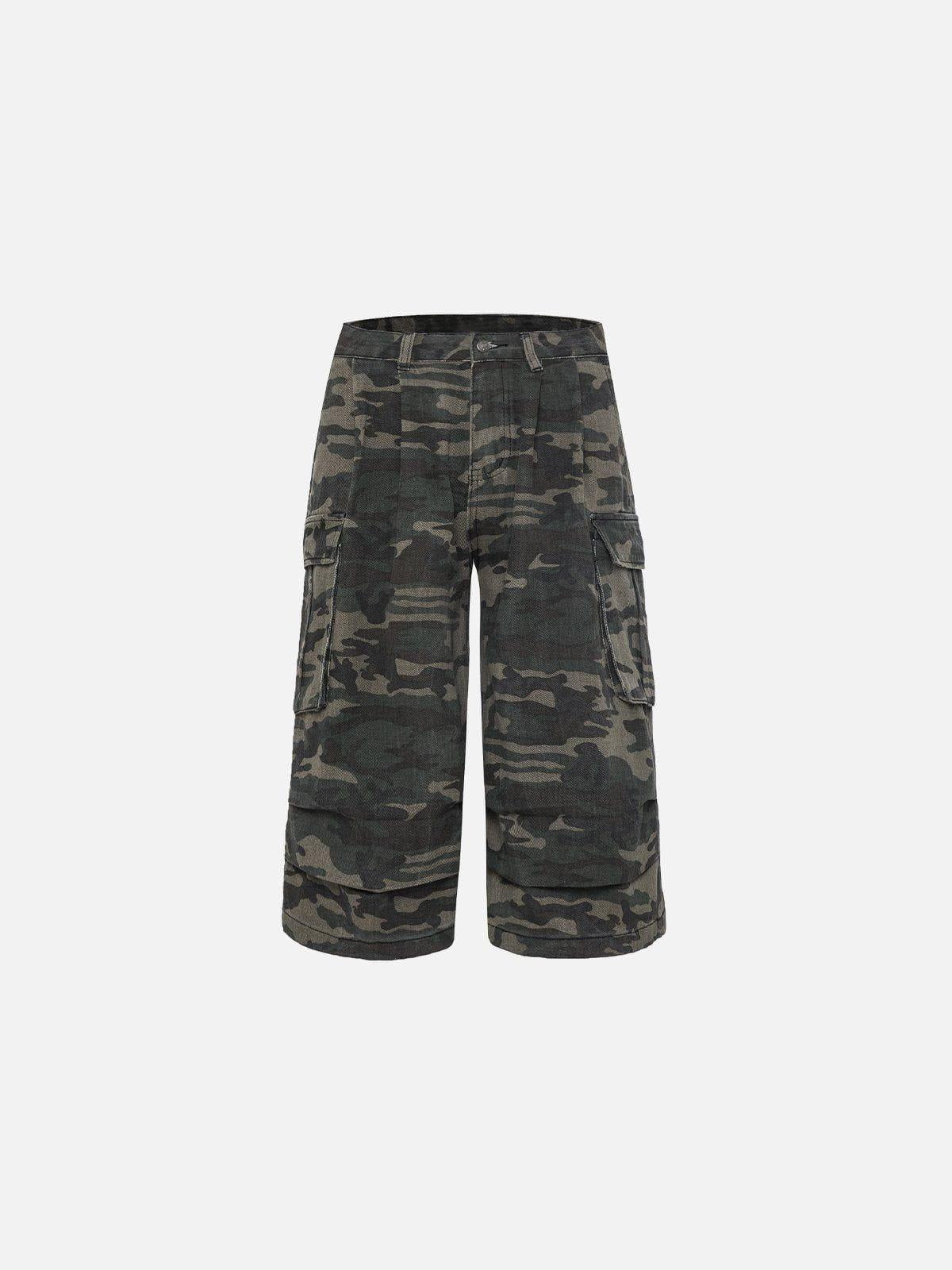 Concert Outfit Camouflage Wrinkle Longline Jorts