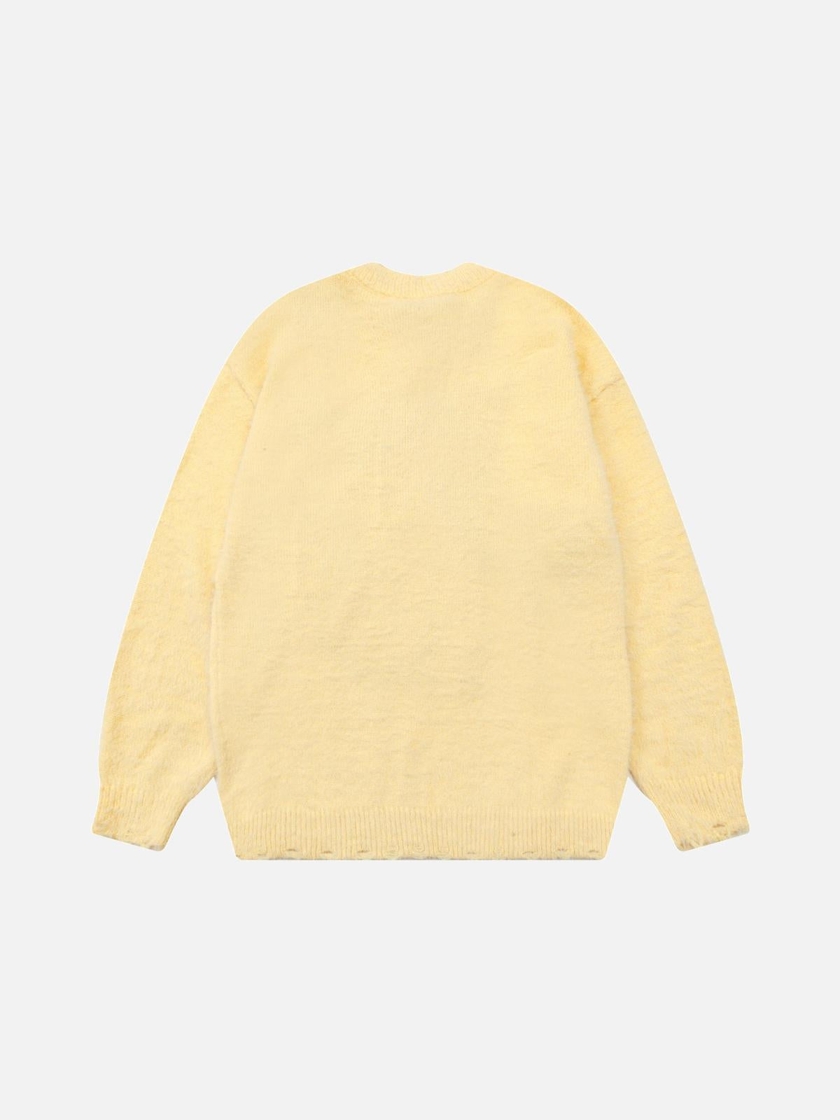 Concert Outfit Cartoon Cat Jacquard Sweater