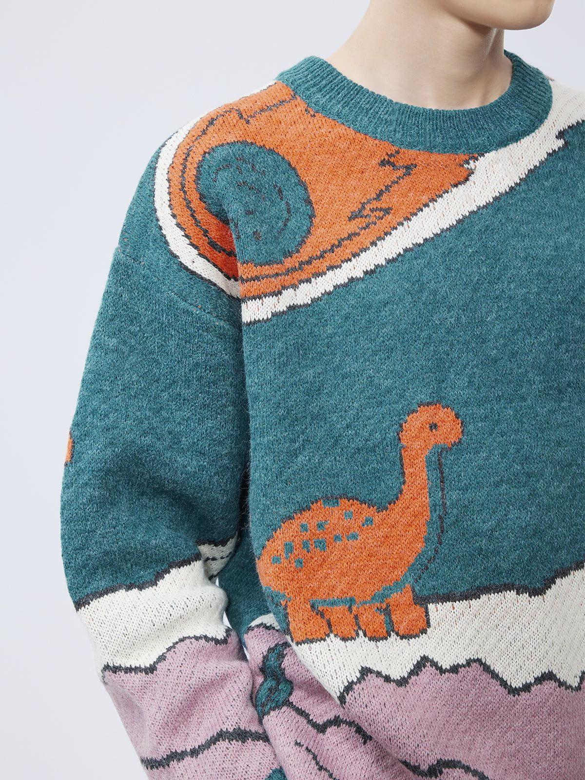 Concert Outfit Cartoon Little Dinosaur Knit Sweater